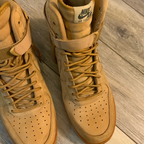 Nike Air Force 1 camel colored high tops. Size 12. - Picture 2 of 8